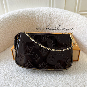 LV Mini Pochette Accessoires in Amarante Maroon Vernis Leather GHW