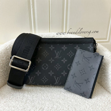 LV  Mens Gaston Wearable Wallet in Monogram Eclipse Reverse coated canvas SHW