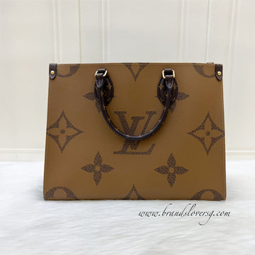 LV Onthego MM in Reverse Monogram Canvas and GHW