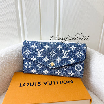 LV Sarah Wallet in Monogram Jacquard Denim Bleu