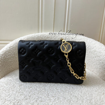 LV Pochette Coussin in Black Puffy Lambskin and GHW
