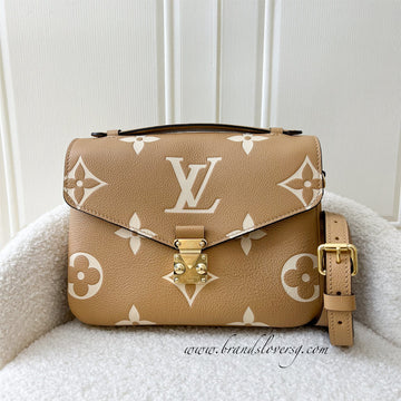 LV Pochette Metis in Arizona Beige / Crème Beige Monogram Empreinte Leather GHW