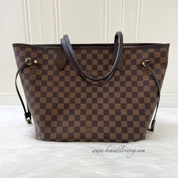 LV Neverfull MM in Damier Ebene Canvas, Rose Ballerine Interior and GHW