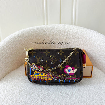 LV Mini Pochette Christmas 2020 Roller Coaster in Monogram Canvas GHW