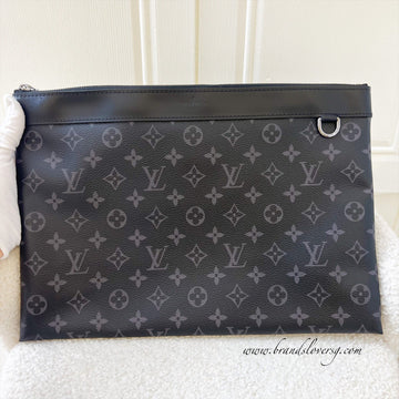 LV Discovery Pochette GM in Monogram Eclipse Canvas SHW