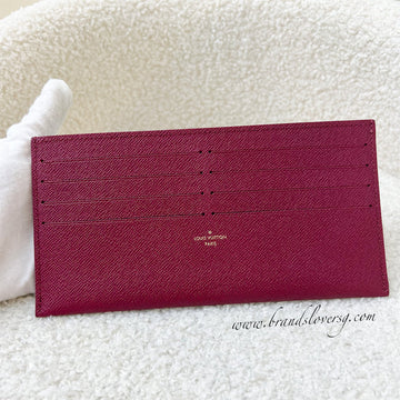 LV Felicie Pochette Card Holder in Fuchsia Leather