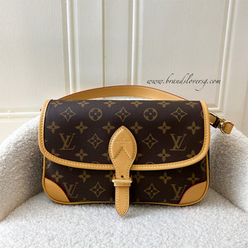LV Diane in Monogram Canvas GHW with Fuchsia Pink Strap