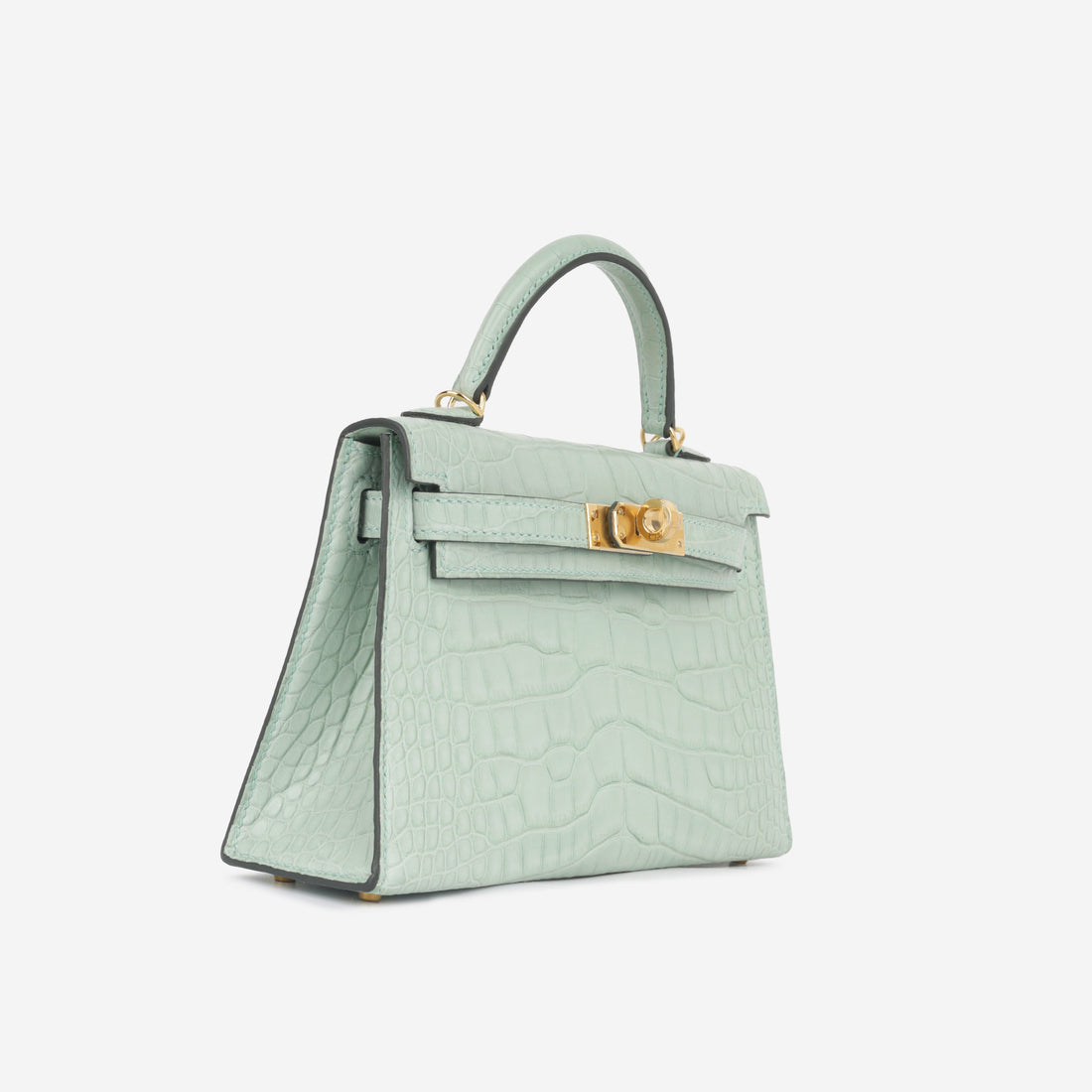 Mini Kelly  - Vert D'Eau Matte Alligator
