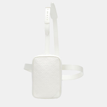 White Monogram Taurillon Utility Side