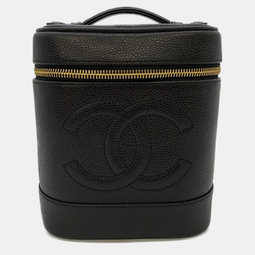 Black Leather Vanity Case Clutch