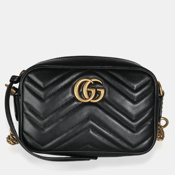 Black Matelasse Mini GG Marmont Camera Bag