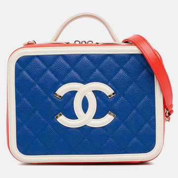 Medium Tricolor Caviar CC Filigree Vanity Case