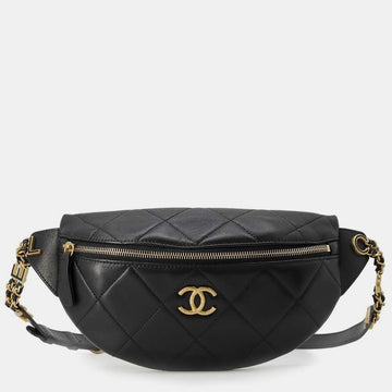 Black Lambskin Crossbody Bag