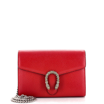 GUCCI Dionysus Chain Wallet Leather with Embellished Detail Small