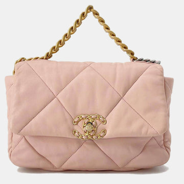 Pink Quilted Leather 19 Flap Bag
