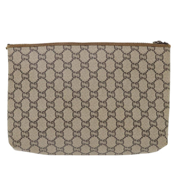 GUCCI VS Plus Canvas Clutch Bag PVC Leather Beige  ep1039
