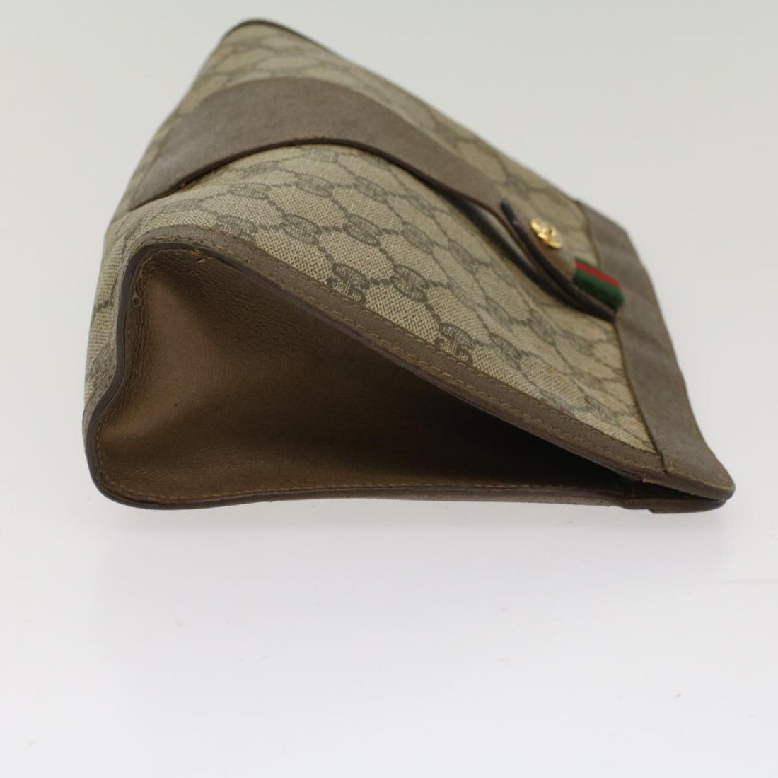 GUCCI VS Canvas Web Sherry Line Clutch Bag Beige Red 5601012  ep1196