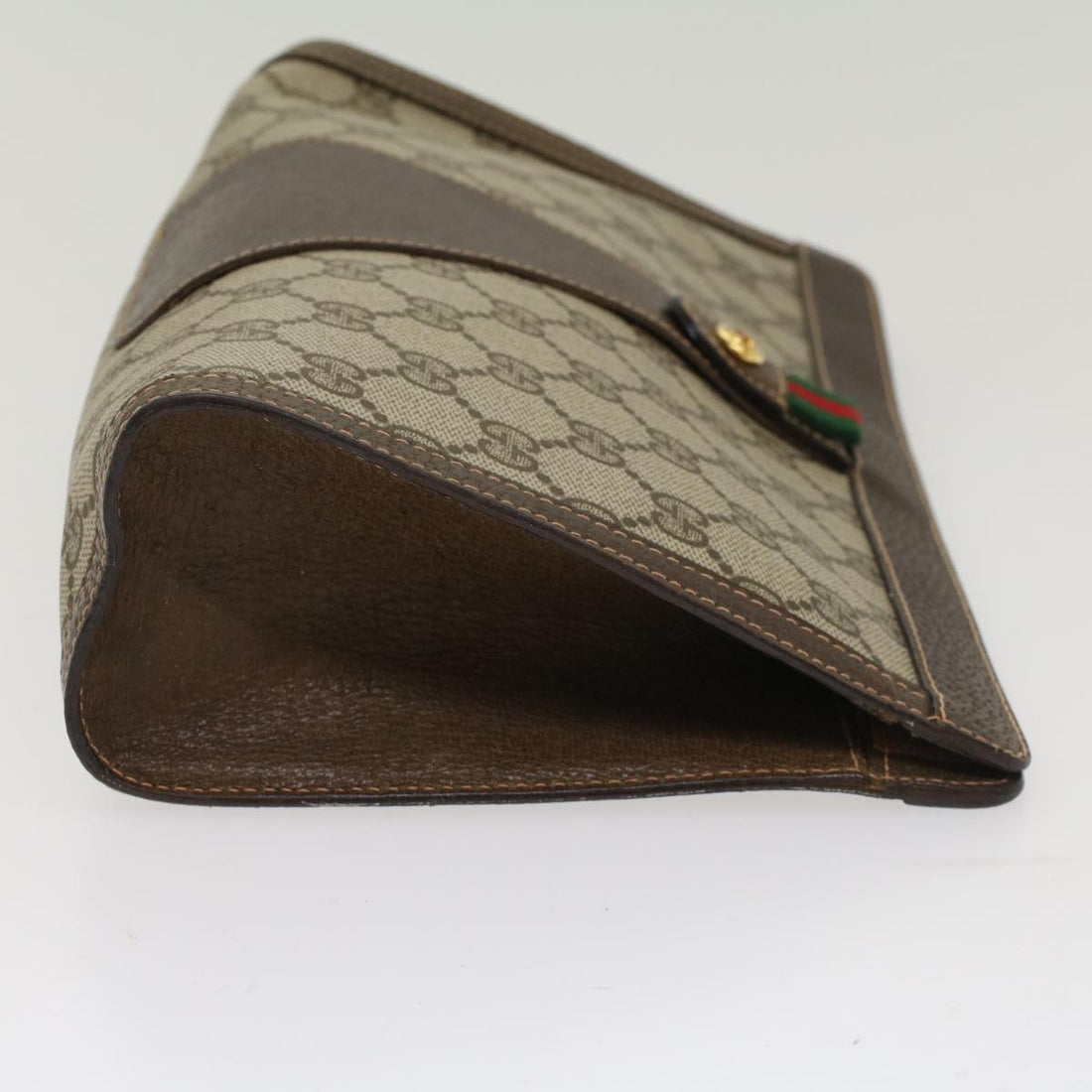 GUCCI VS Canvas Web Sherry Line Clutch Bag Beige Red 156.01.033  ep1221