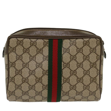 GUCCI VS Canvas Web Sherry Line Clutch Bag Beige Red 2201012  ep1227
