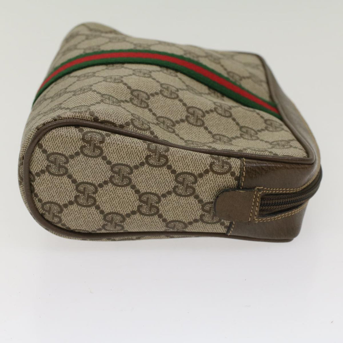 GUCCI VS Canvas Web Sherry Line Clutch Bag Beige Red 2201012  ep1227
