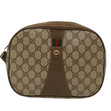 GUCCI VS Canvas Web Sherry Line Clutch Bag PVC Leather Beige Red  ep1269