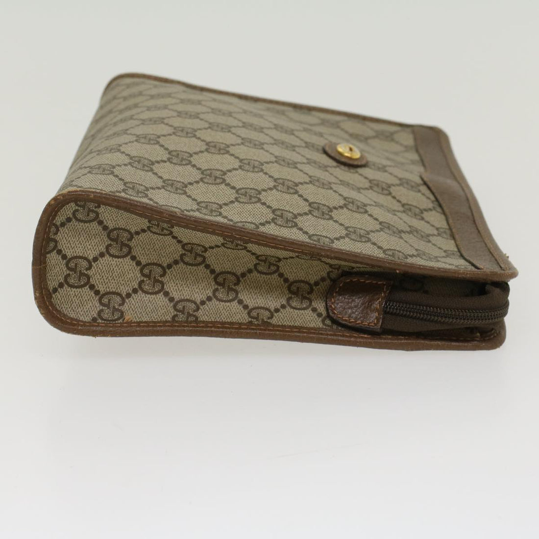 GUCCI VS Canvas Clutch Bag PVC Leather Beige  ep898