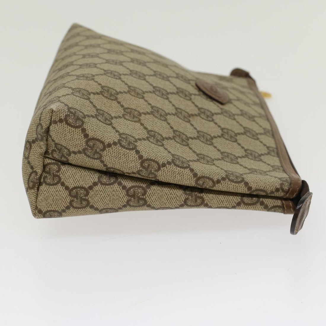 GUCCI VS Canvas Clutch Bag PVC Leather Beige 0141156088 4021  ep901