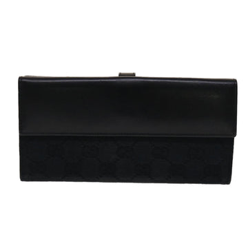 GUCCI VS Canvas Jackie Long Wallet Leather Black  ep953