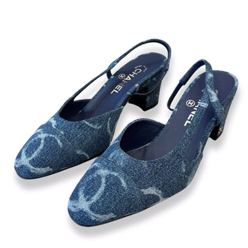 CHANEL BLUE DENIM SLINGBACK