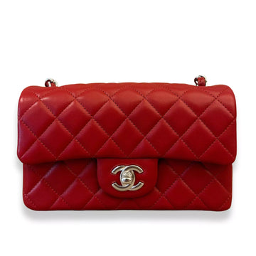 CHANEL RED SMALL CLASSIC FLAP BAG