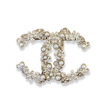 CHANEL SILVER CC BROOCH