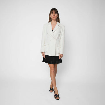 CHANEL LA PAUSA WHITE TWEED JACKET