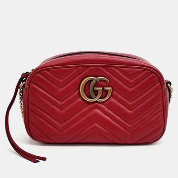 Red Leather Small Marmont Crossbody Bag