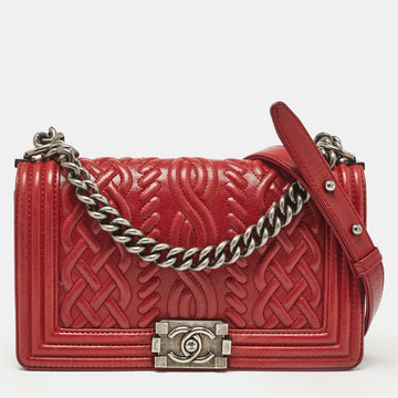 Red Leather Medium Paris-Edinburgh Celtic Boy Bag