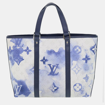 Blue Monogram Watercolor Weekend Tote PM handbag