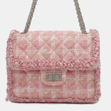 Pink Quilted Tweed Square Reissue 2.55 Flap Bag