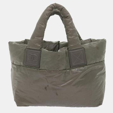 Green Synthetic Small Coco Cocoon Tote Bag
