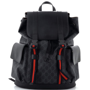 Double Pocket Buckle Backpack VS Coated Canvas Large