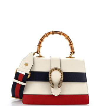 GUCCI Dionysus Bamboo Top Handle Bag Colorblock Leather Medium