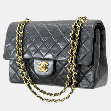 Lambskin Leather Medium Classic Double Flap Shoulder Bags
