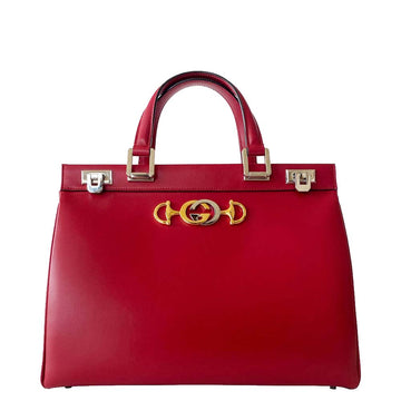 Red Leather Zumi Medium Top Handle Bag