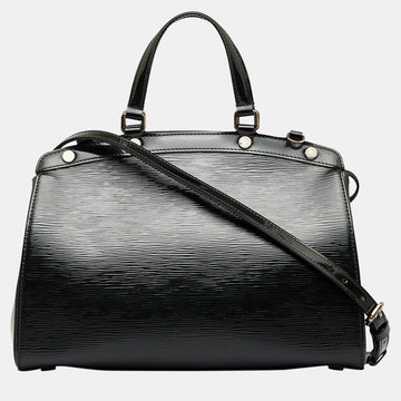 Black Leather Epi Brea MM Satchel Bag