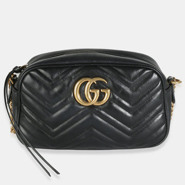 Black Matelasse Leather Small GG Marmont Chain Bag Bag