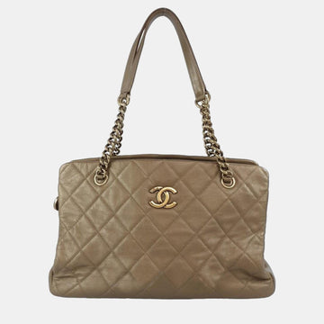 Brown Leather CC Crown Tote Bag