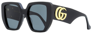 Gucci Women's Geometric Sunglasses VS0956S 003 Black/Gold 54mm