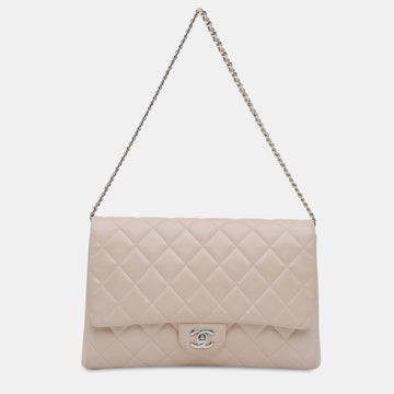 Quilted Caviar Flap Clutch with Chain