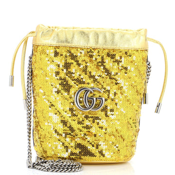 VS Marmont Bucket Bag Diagonal Quilted Sequins Mini