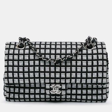 Multicolor Tweed Medium Classic Ribbon Flap Bag