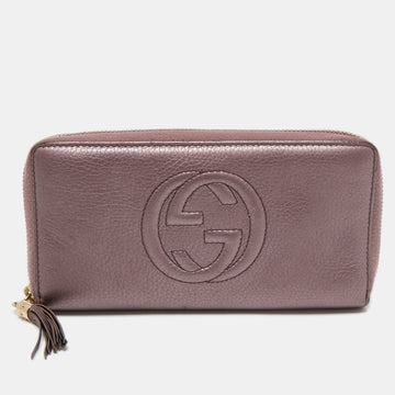 Purple Leather Soho Continental Wallet