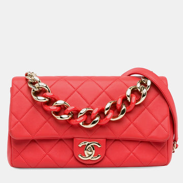 Small Lambskin Elegant Chain Single Flap